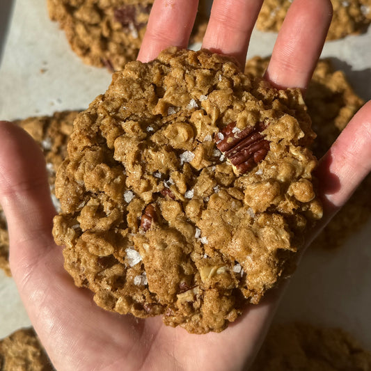 Gluten Free Toasted Pecan Brown Butter Oatmeal Cookie!